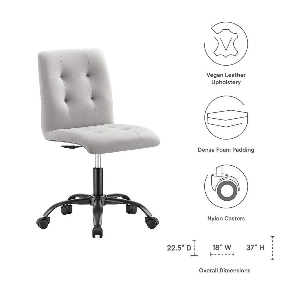 Black Light Gray Vegan Leather Office Chair U3298