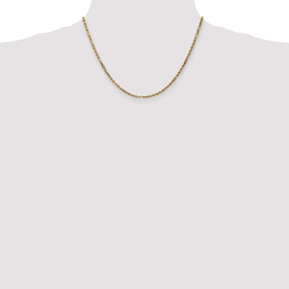 14kt Yellow Gold Diamond Cut Milano Rope Chain 18 inch Lobster Clasp M152553