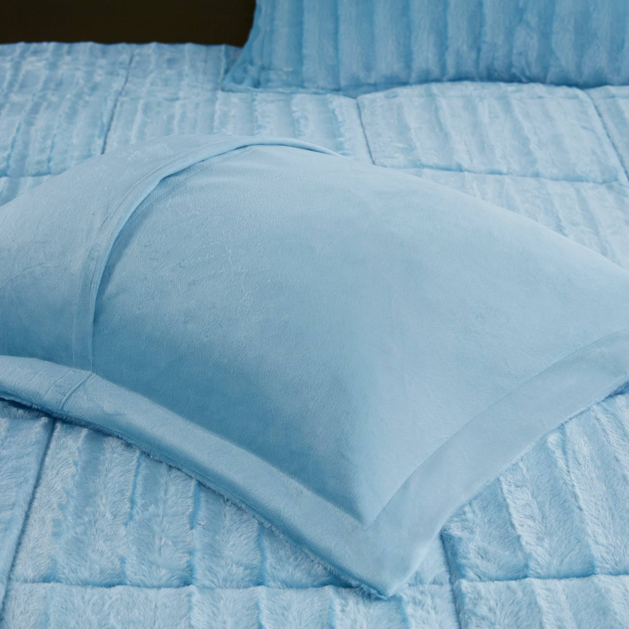 Grey Faux Fur Comforter Mini Set King/Cal King U37918