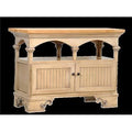 Antique Black Poplar Kitchen Island with Oak Top Q397729