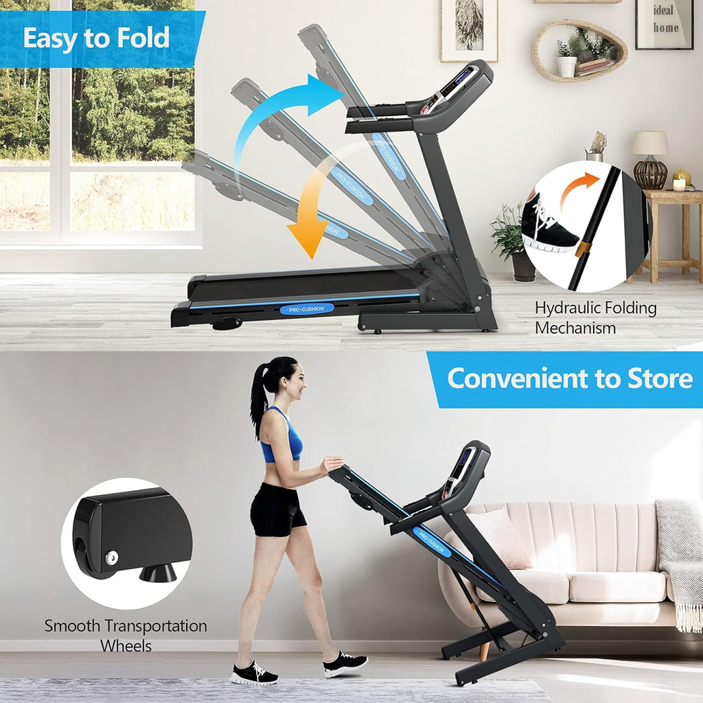 Folding Treadmill with 12 Preset Program and LCD Monitor Y1710