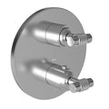 Matte White Round Thermostatic Trim Plate with Handle K702345