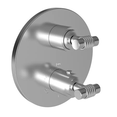 Matte White Round Thermostatic Trim Plate with Handle K702345