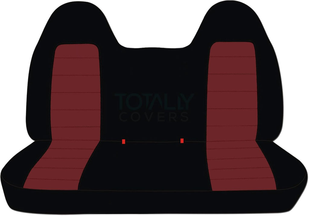 Black & Navy Blue Two-Tone Truck Seat Covers for 1999-2004 Ford F-150 Front Solid Bench with Molded Headrests A6533