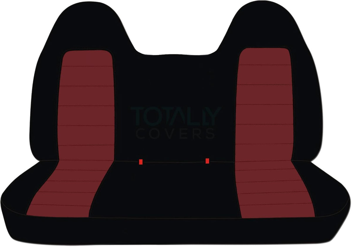 Black & Navy Blue Two-Tone Truck Seat Covers for 1999-2004 Ford F-150 Front Solid Bench with Molded Headrests A6533