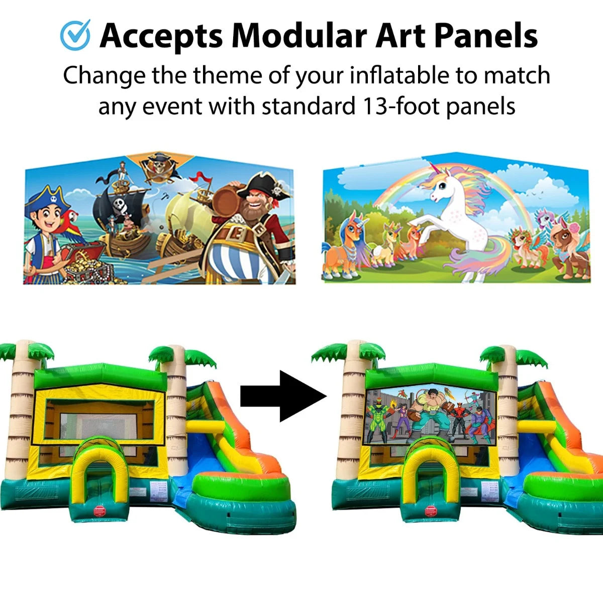 Tropical Inflatable Water Slide Bounce House Combo with Blower X478685
