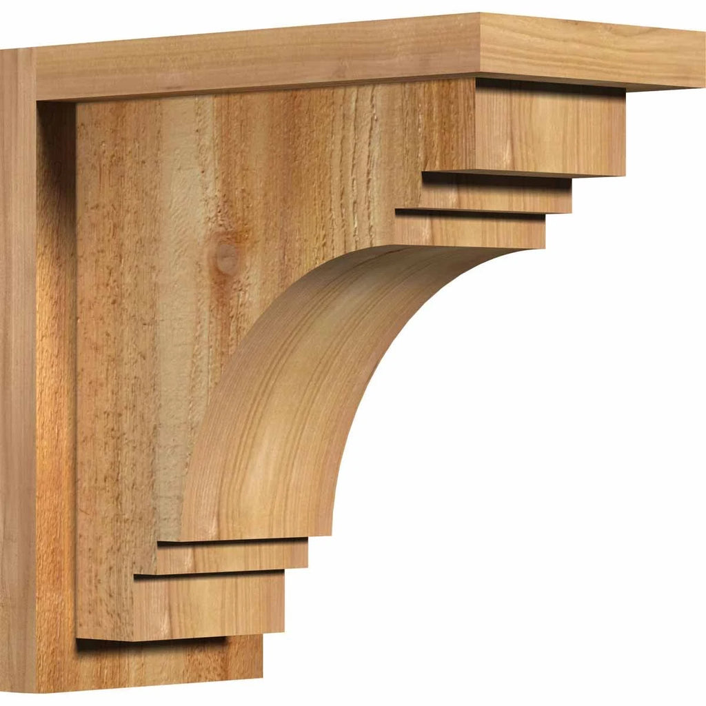 Pescadero Rough Sawn Corbel with Backplate, Western Red Cedar, 12 inchd x 12 inchh G270