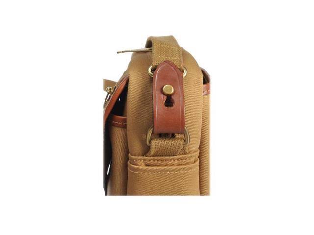 Khaki/Tan Leather Compact Shoulder Bag H9806