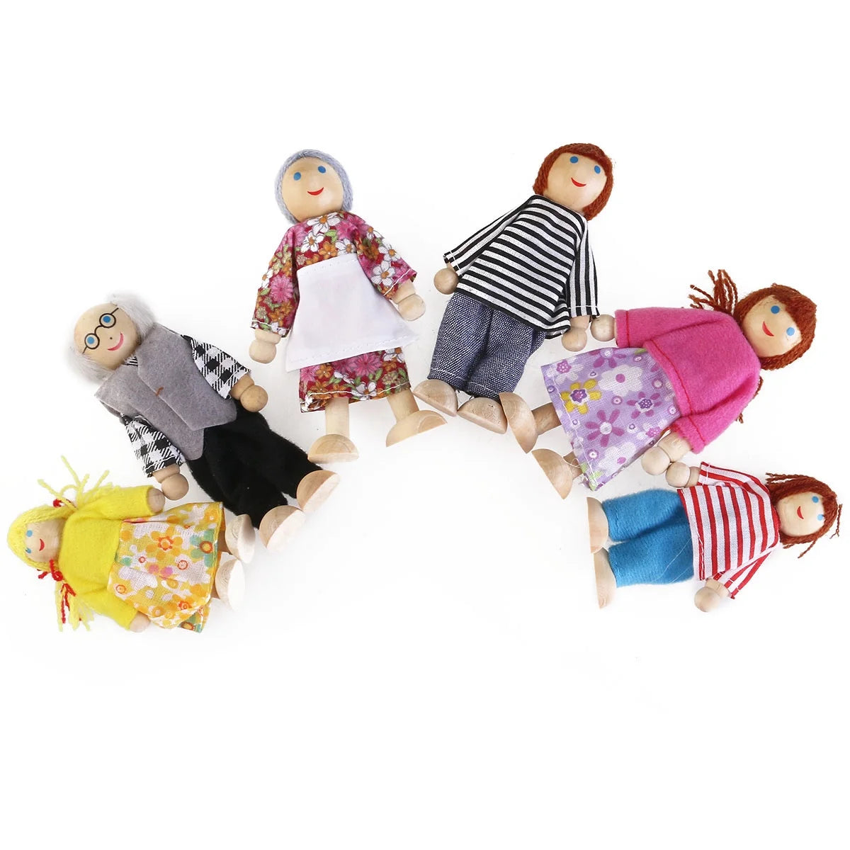 Wooden Dollhouse Furniture Set with Grandparents Accessories U222369
