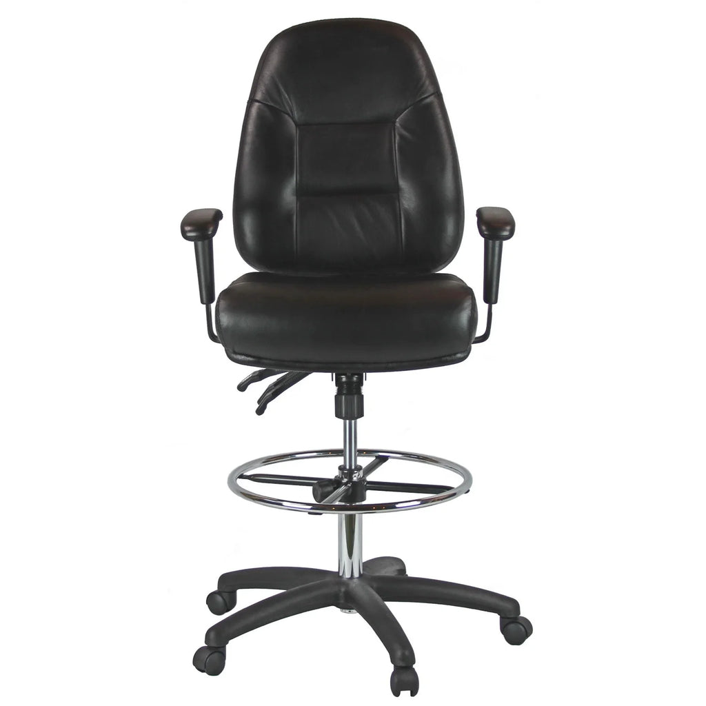 Mid-Back Leather Drafting Chair S538