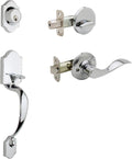Polished Stainless Front Door Handle Set, Pack of 2 D290