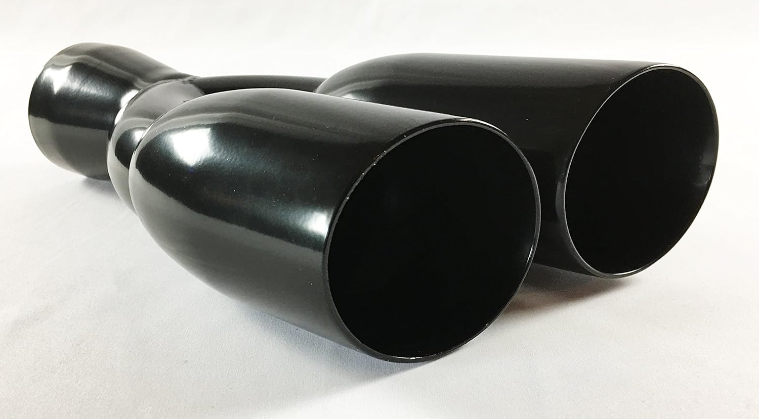 Black Stainless Steel Dual Round Slant Angle Exhaust Tip G4193