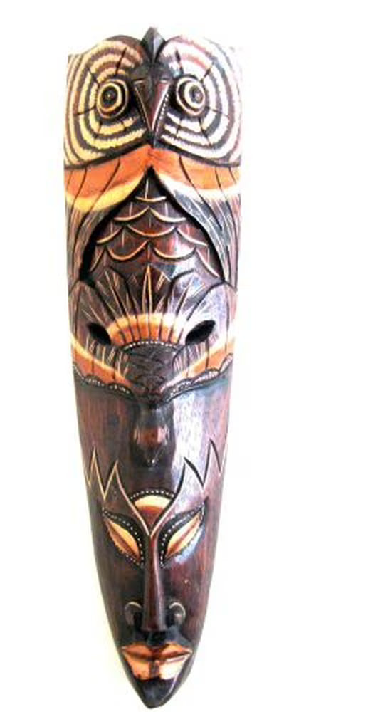 Owl Tribal Wood Mask Wall Hanging Decor H6421