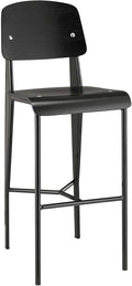 Black Wood and Metal Counter Bar Stool U8968