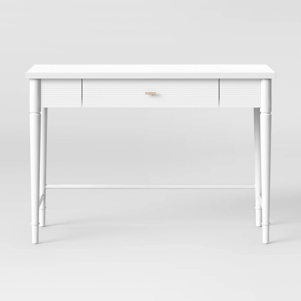 White Wood Writing Desk with Drawers R39270