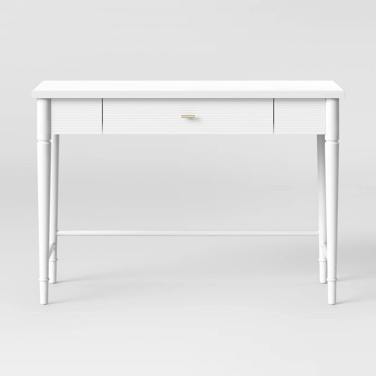 White Wood Writing Desk with Drawers R39270
