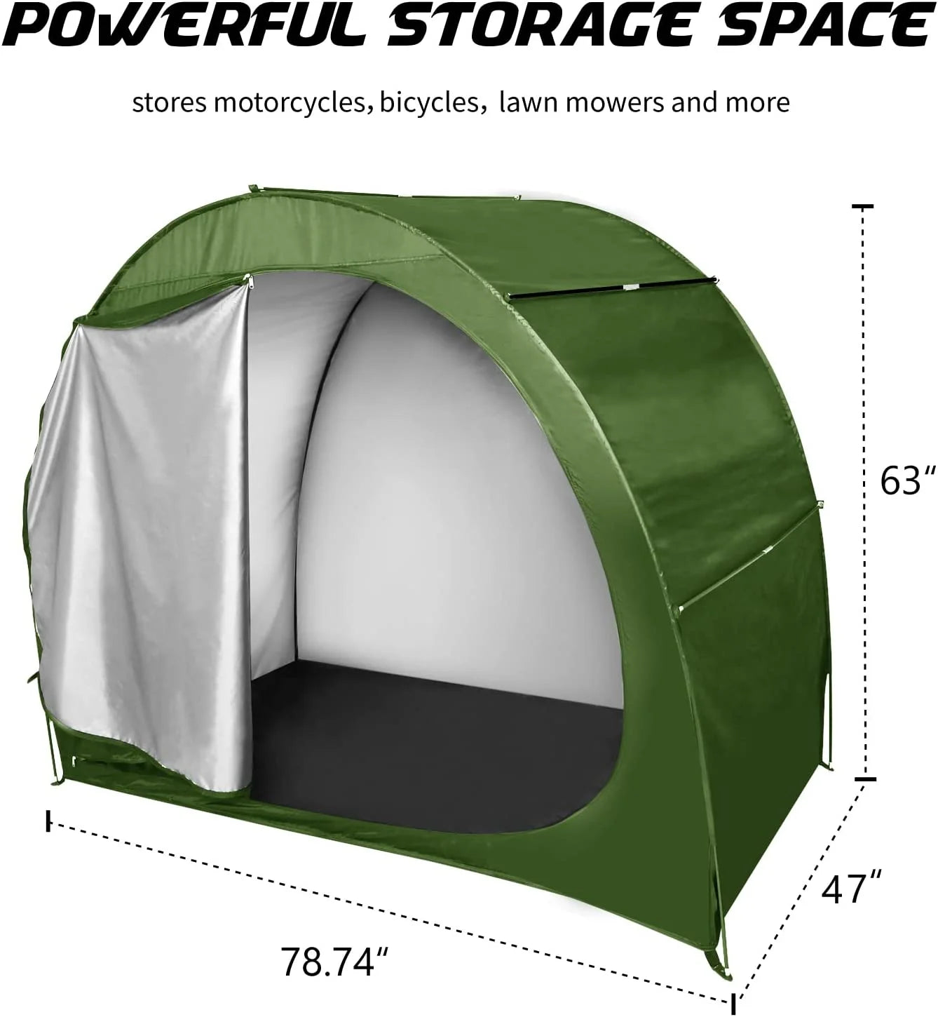 Semicircle Green Waterproof Bike Storage Cover J810662
