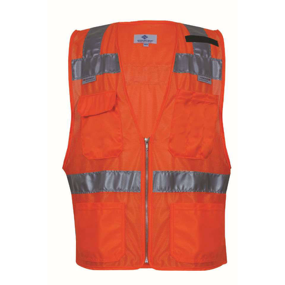 Flame Resistant Hi-Vis Survey Vest, Non-ANSI, XL, Orange E158121