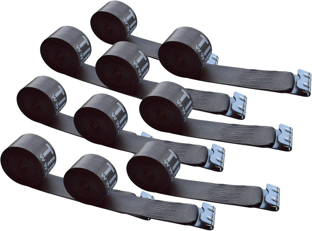 4 Pack Yellow Heavy Duty Tie-Down Winch Strap with Flat Hooks G681186