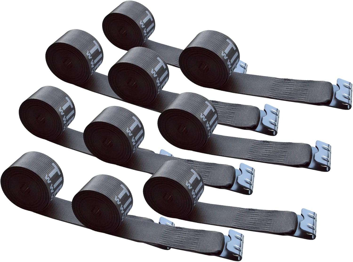 4 Pack Yellow Heavy Duty Tie-Down Winch Strap with Flat Hooks G681186