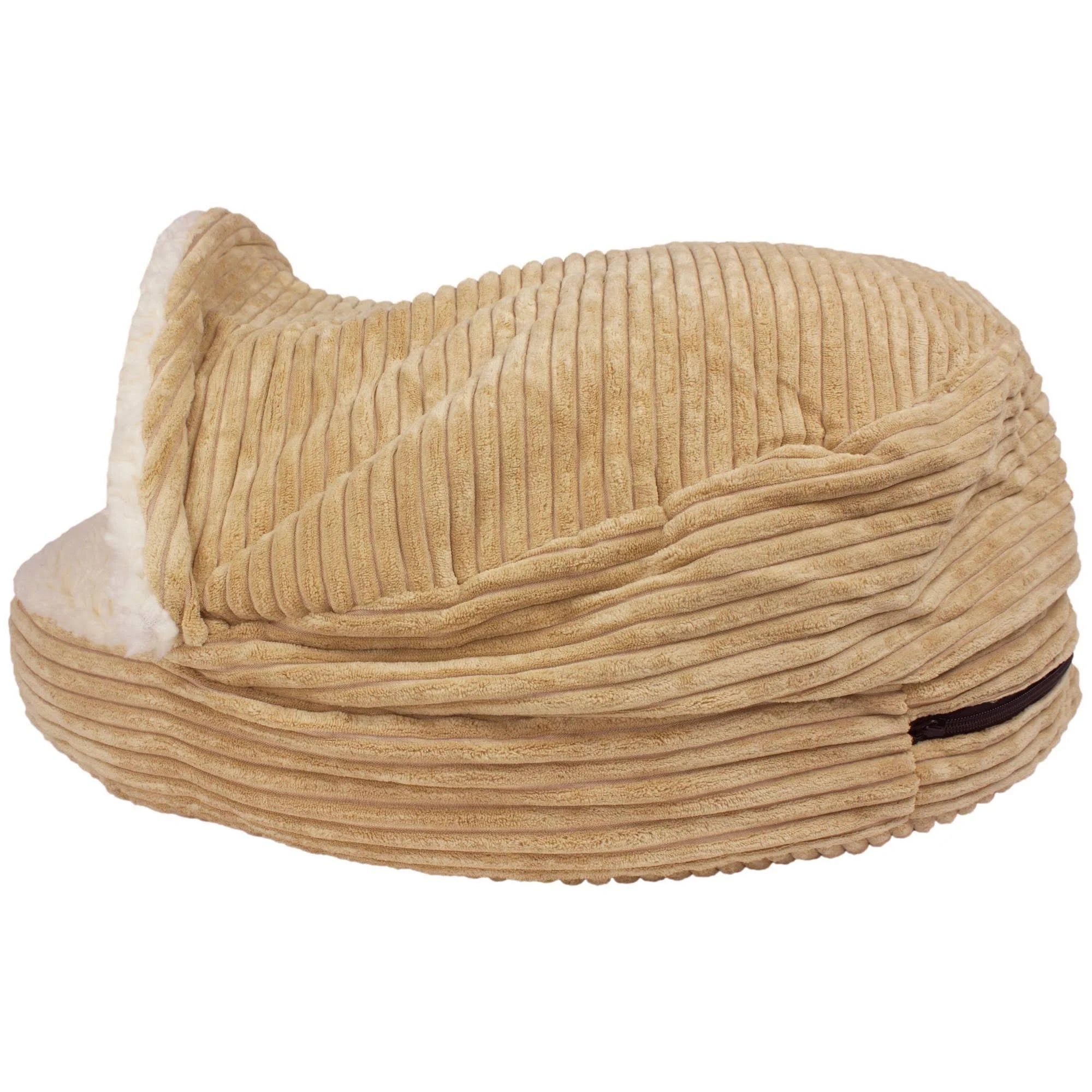 Cozy Corduroy and Sherpa Lined Pet Cave Bed, 25 in. I631095