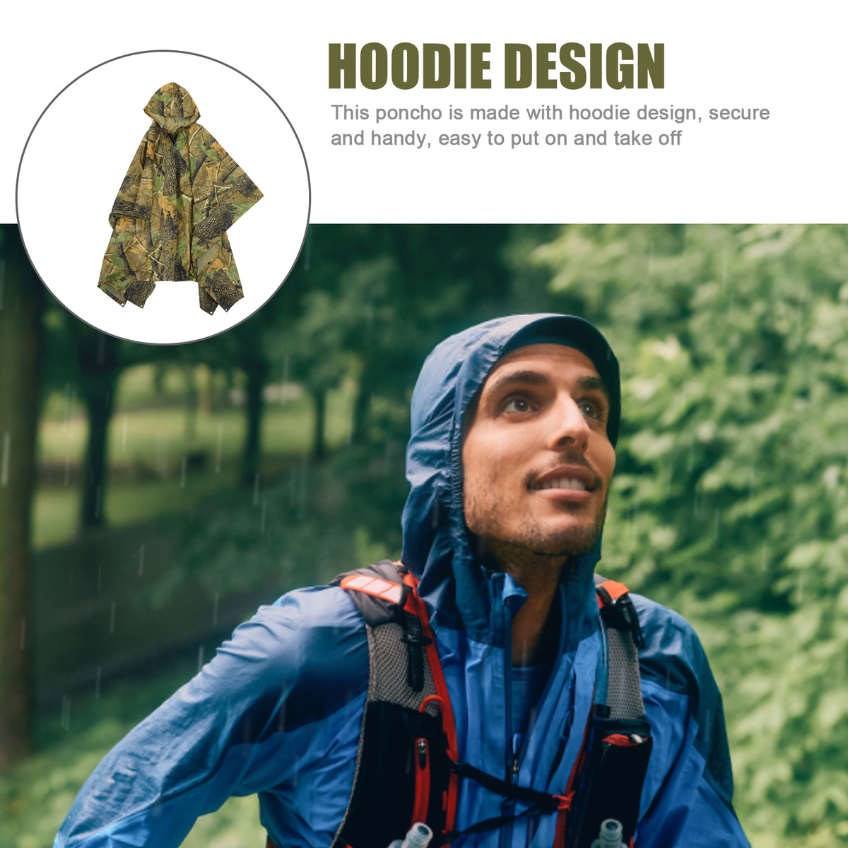 Raincoat Poncho Outdoor Emergency Coat D799