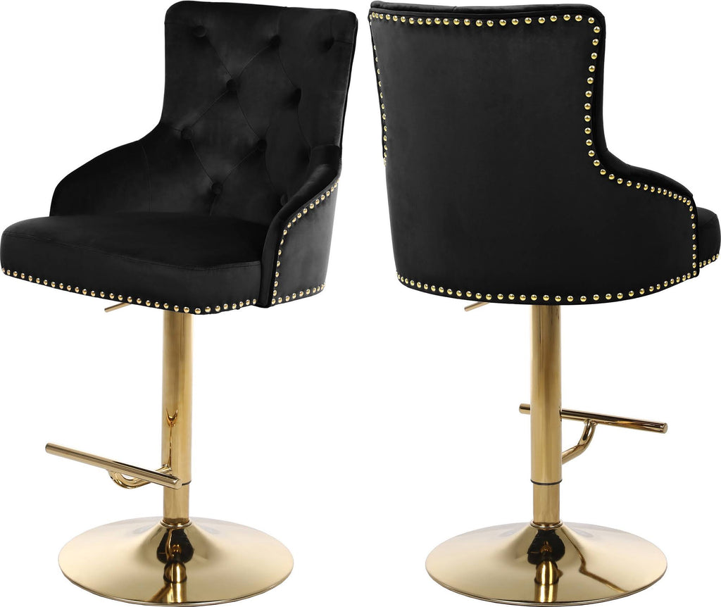 Black Velvet Adjustable Stool V185