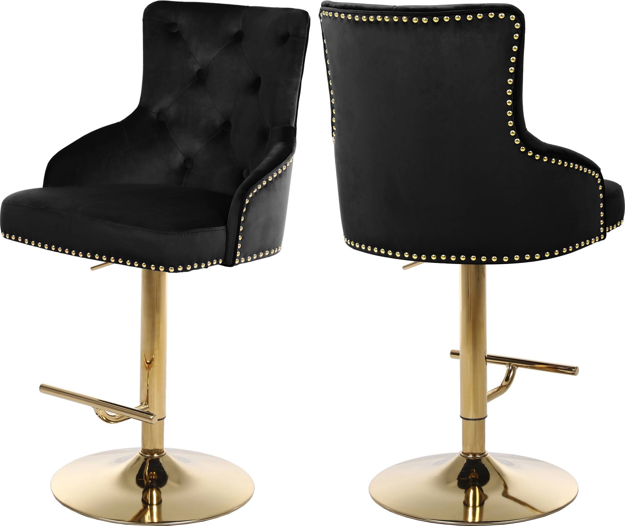 Black Velvet Adjustable Stool V185