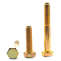 1/2-13 x 1 5/8 Coarse Thread Hex Cap Screw - USA Alloy Steel Yellow Zinc Plated E708116