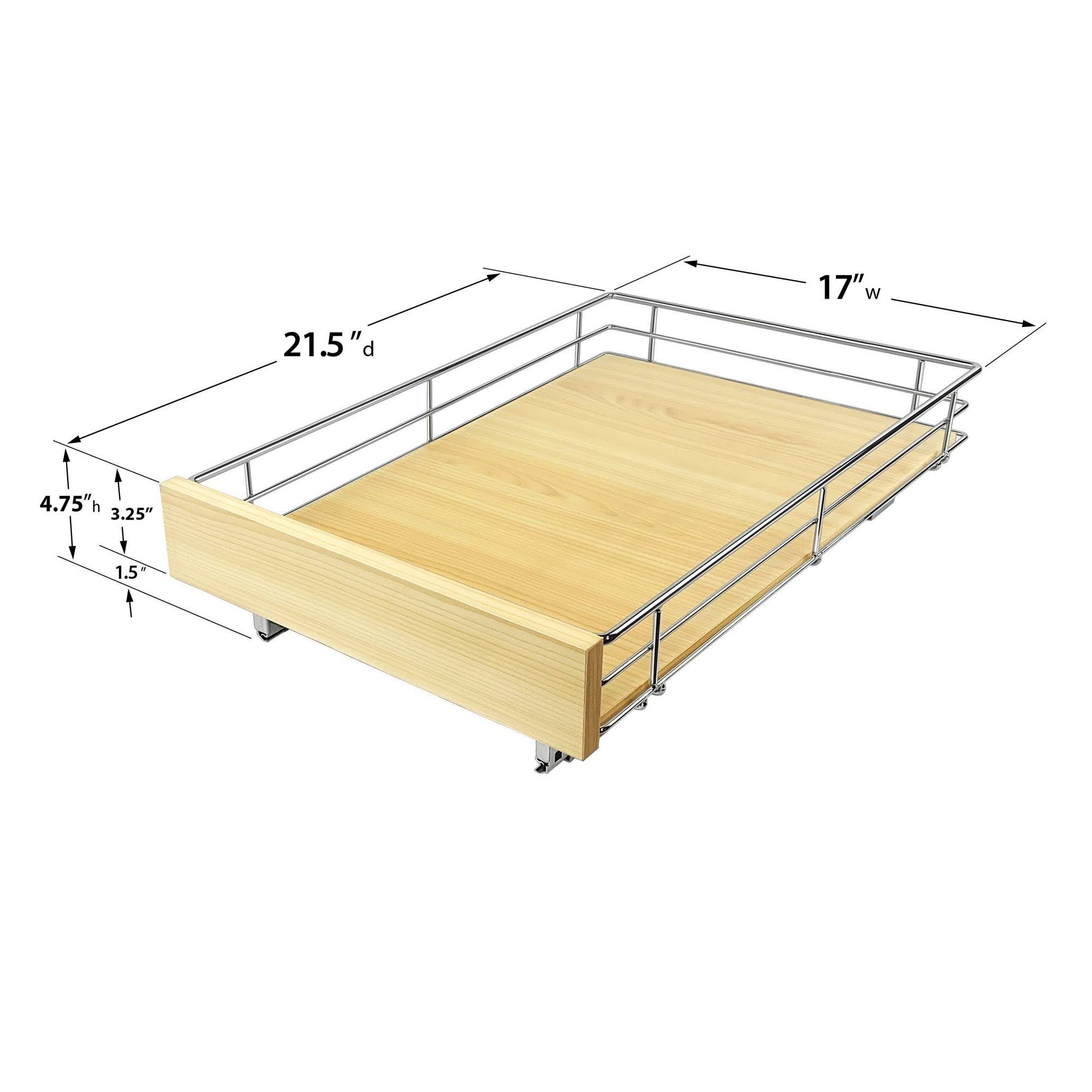 17x22 W x 21x22 D Chrome Wood Cabinet Organizer X248043