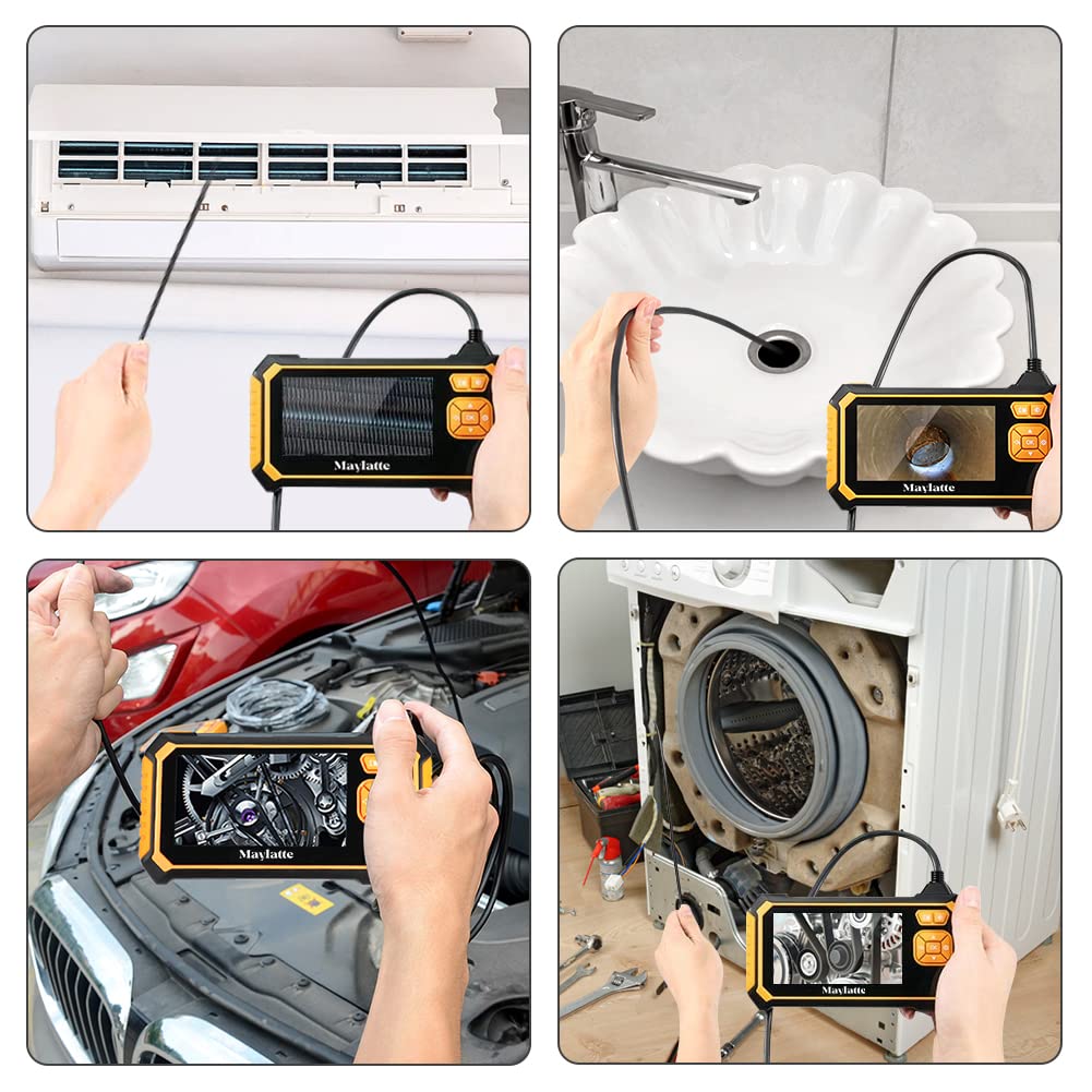4.3 Inch 1080P HD IP67 Waterproof Inspection Camera with 8 LED Lights and 32GB Card H400