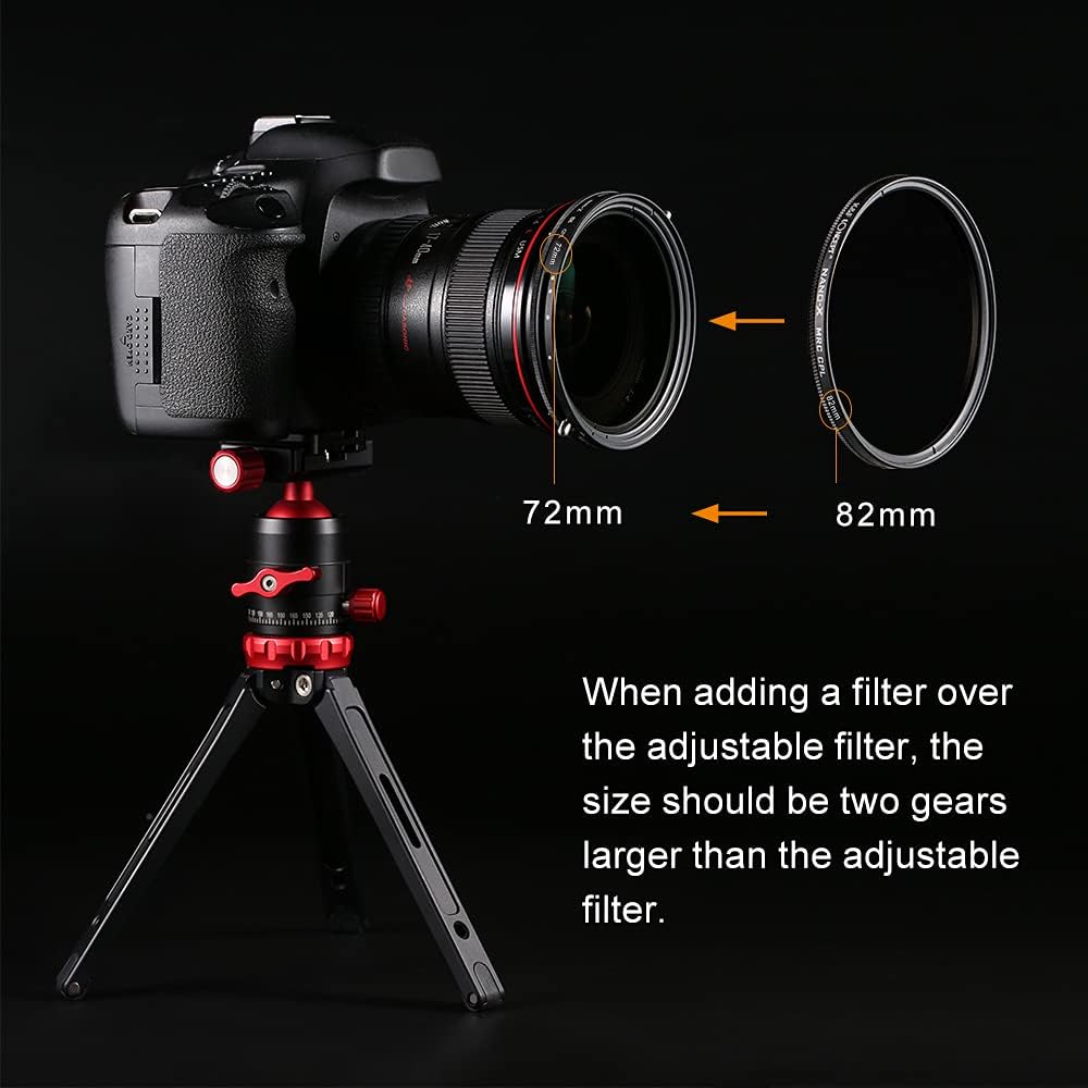 52mm Variable Fader ND2-ND32 ND Filter and CPL Circular Polarizing Filter 2 in 1 Pack of 2 U811