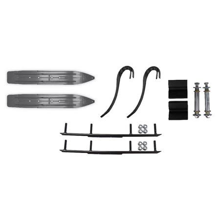 Gray 7 1/4 inch Snowmobile Skis with 6 inch Round Bars Kit G846221