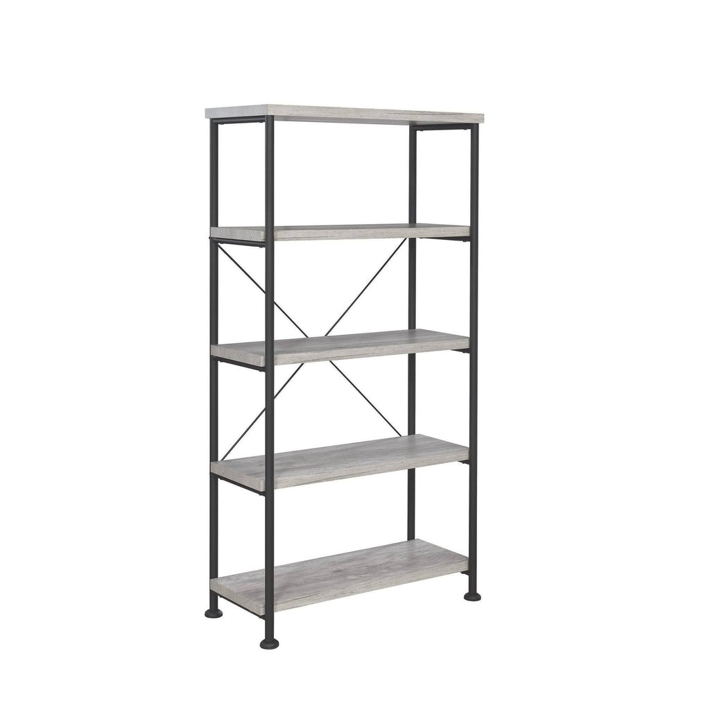 Grey Driftwood 4-Shelf Bookcase D177