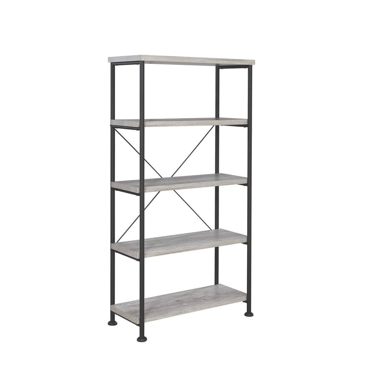 Grey Driftwood 4-Shelf Bookcase D177