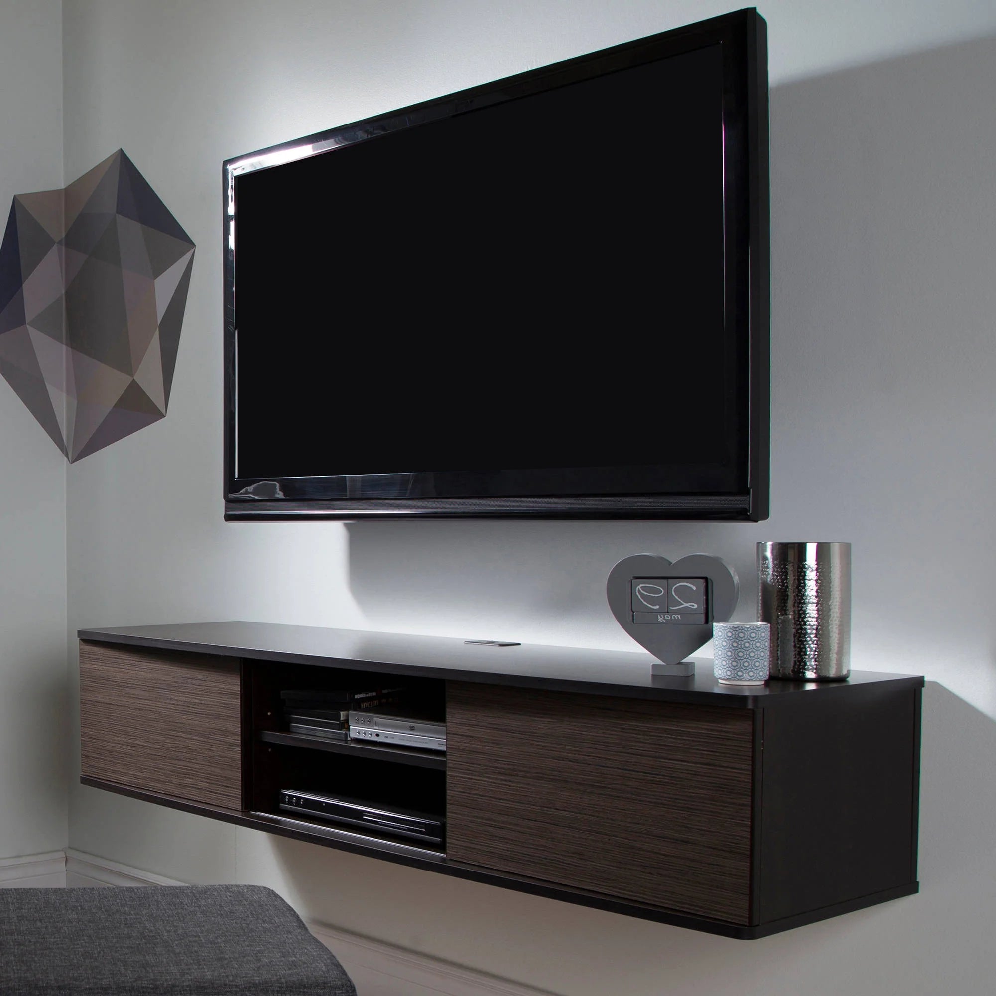 Wall Mounted Media Console in Chocolate N253