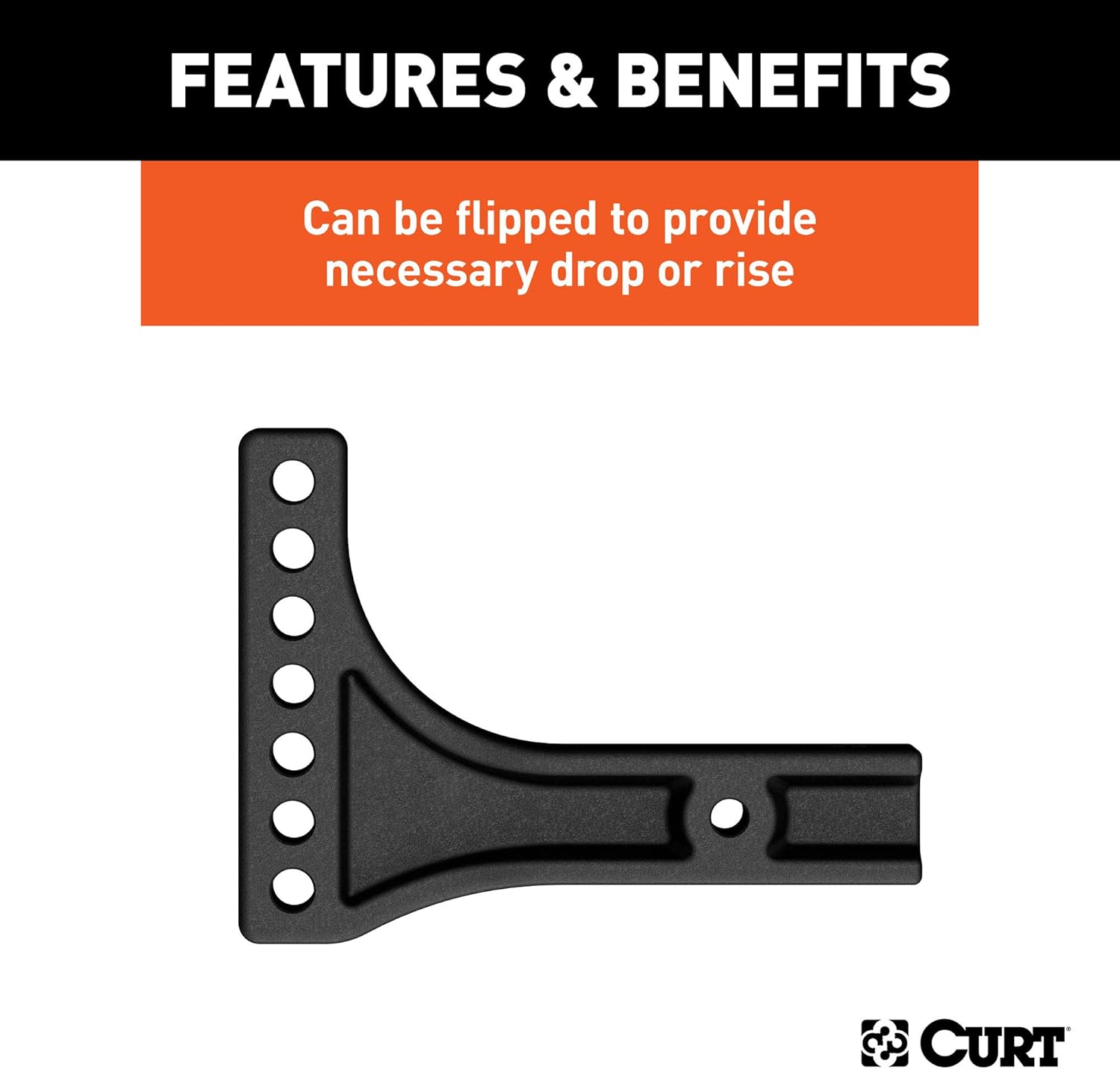 Replacement Weight Distribution Hitch Shank, 2-1/2-Inch Receiver, 2-Inch Drop, 6-Inch Rise, Black Q284695
