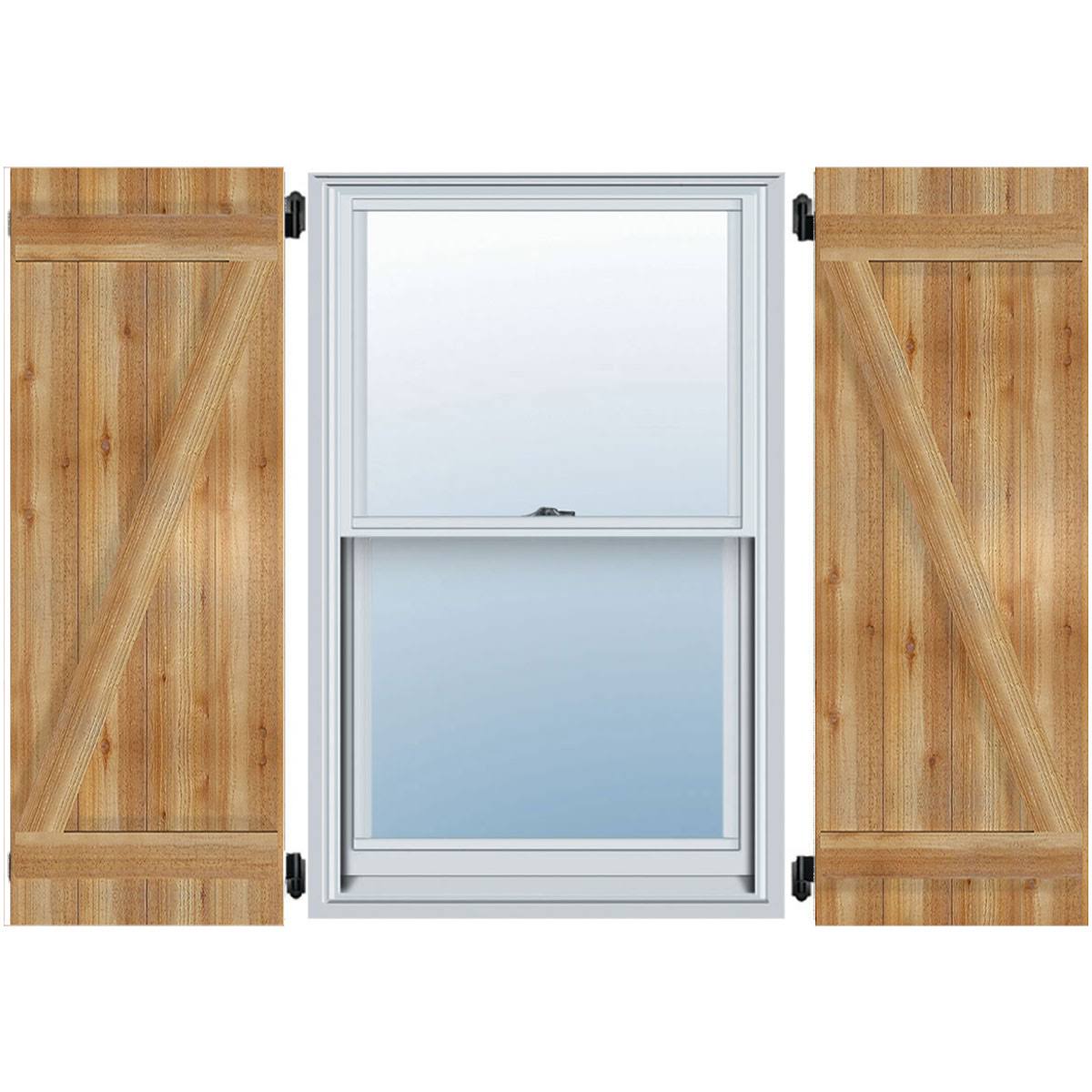 Rough Sawn Western Red Cedar Board-n-Batten Shutters with Z-Bar Z982696