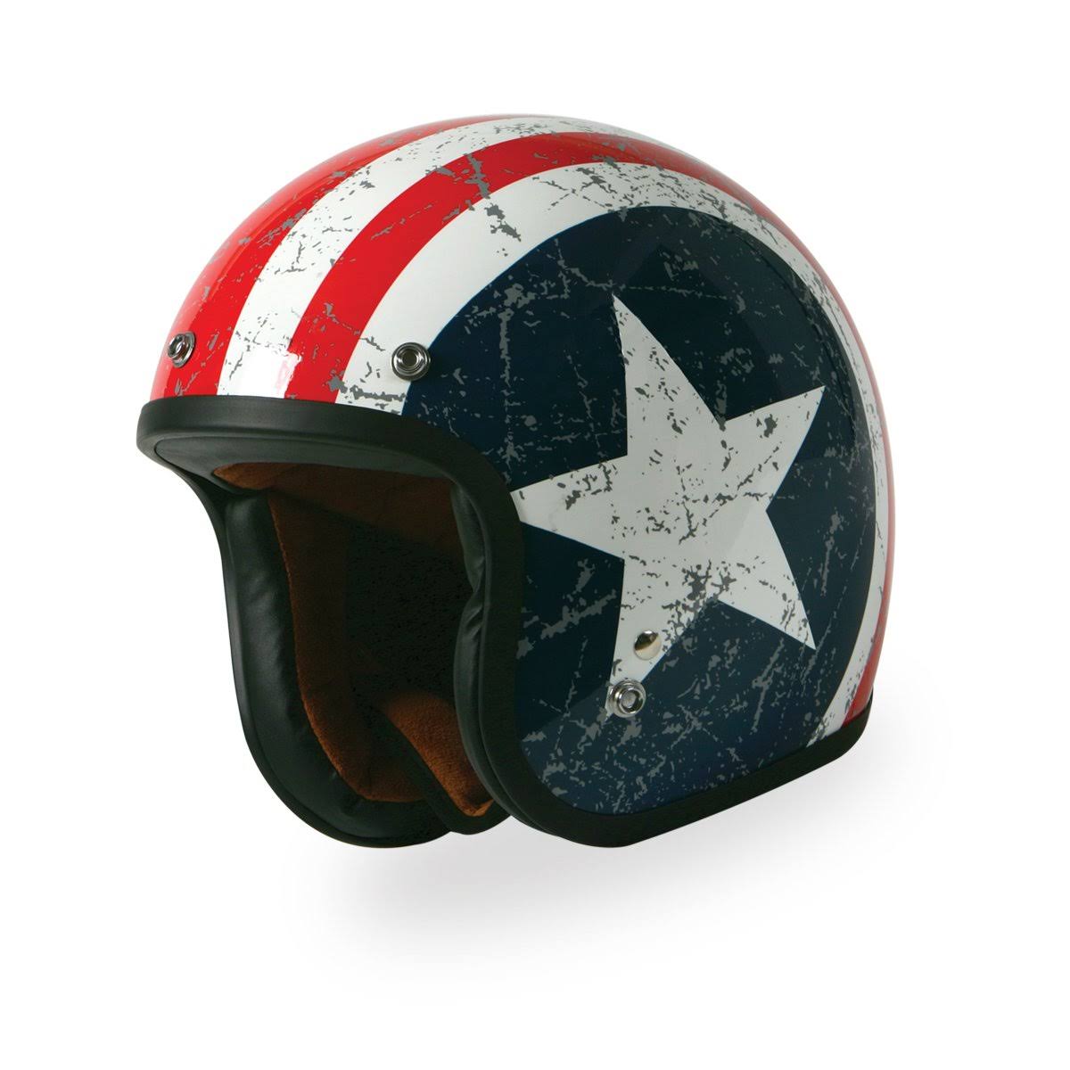 3/4 Helmet with Rebel Star Graphic (White, Large) G40573
