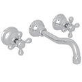 Polished Chrome Wall Mount Widespread Lavatory Faucet O59458