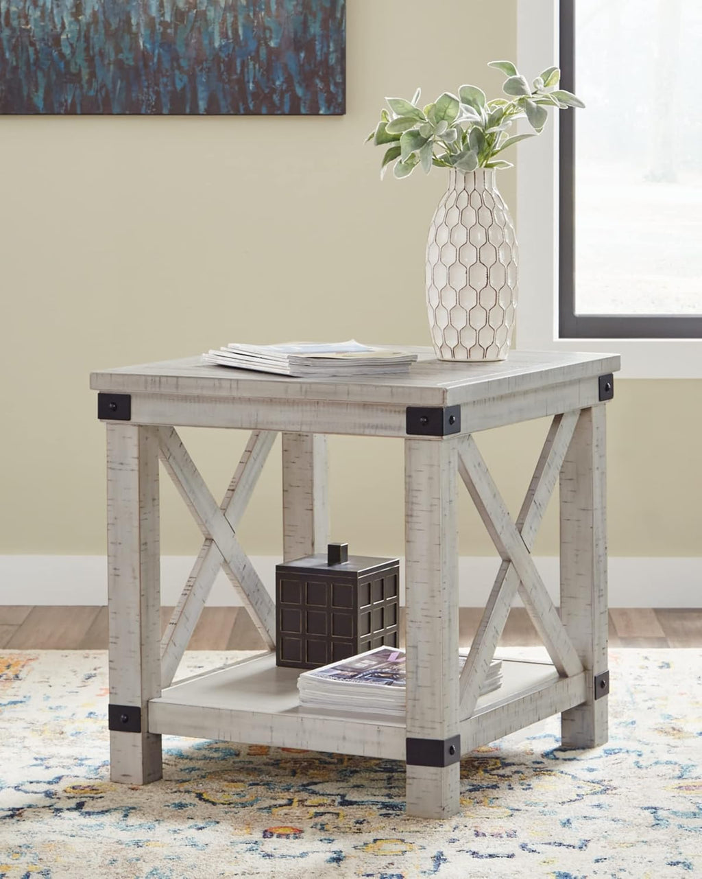 Whitewash End Table V963621