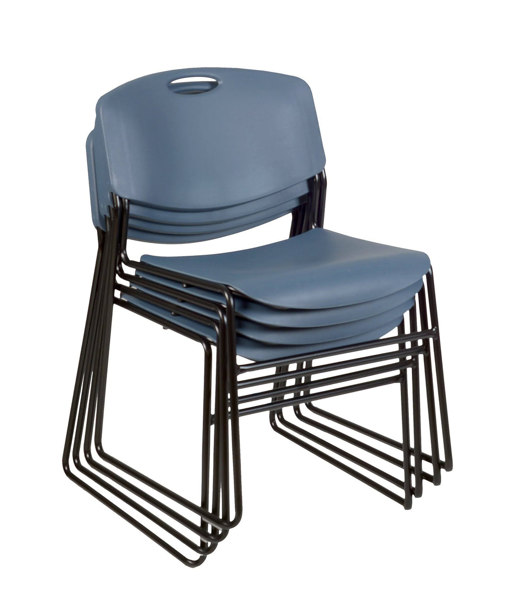 Maple Training Table with 2 Blue Stack Chairs D555694