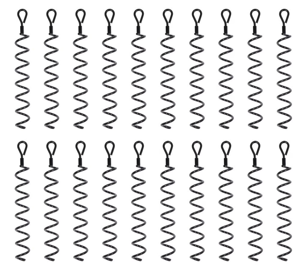 20 Pack 18 inches Steel Earth Auger Tent Stakes Ground Screw Anchor G74446
