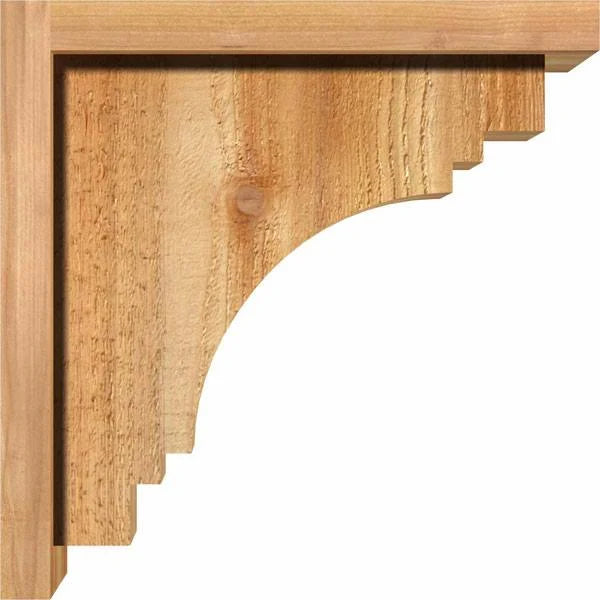 Pescadero Rough Sawn Corbel with Backplate, Western Red Cedar, 12 inchd x 12 inchh G270