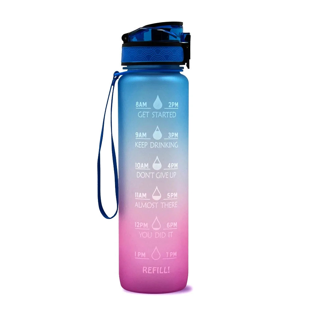 33 oz Water Bottle with Straw and Carrying Strap J7248
