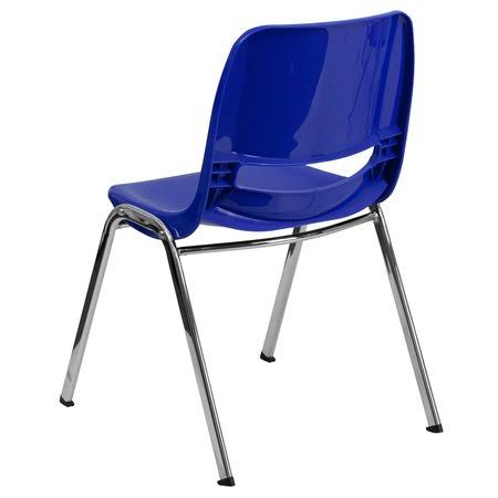 Navy Ergonomic Shell Stack Chair with Chrome Frame V7176