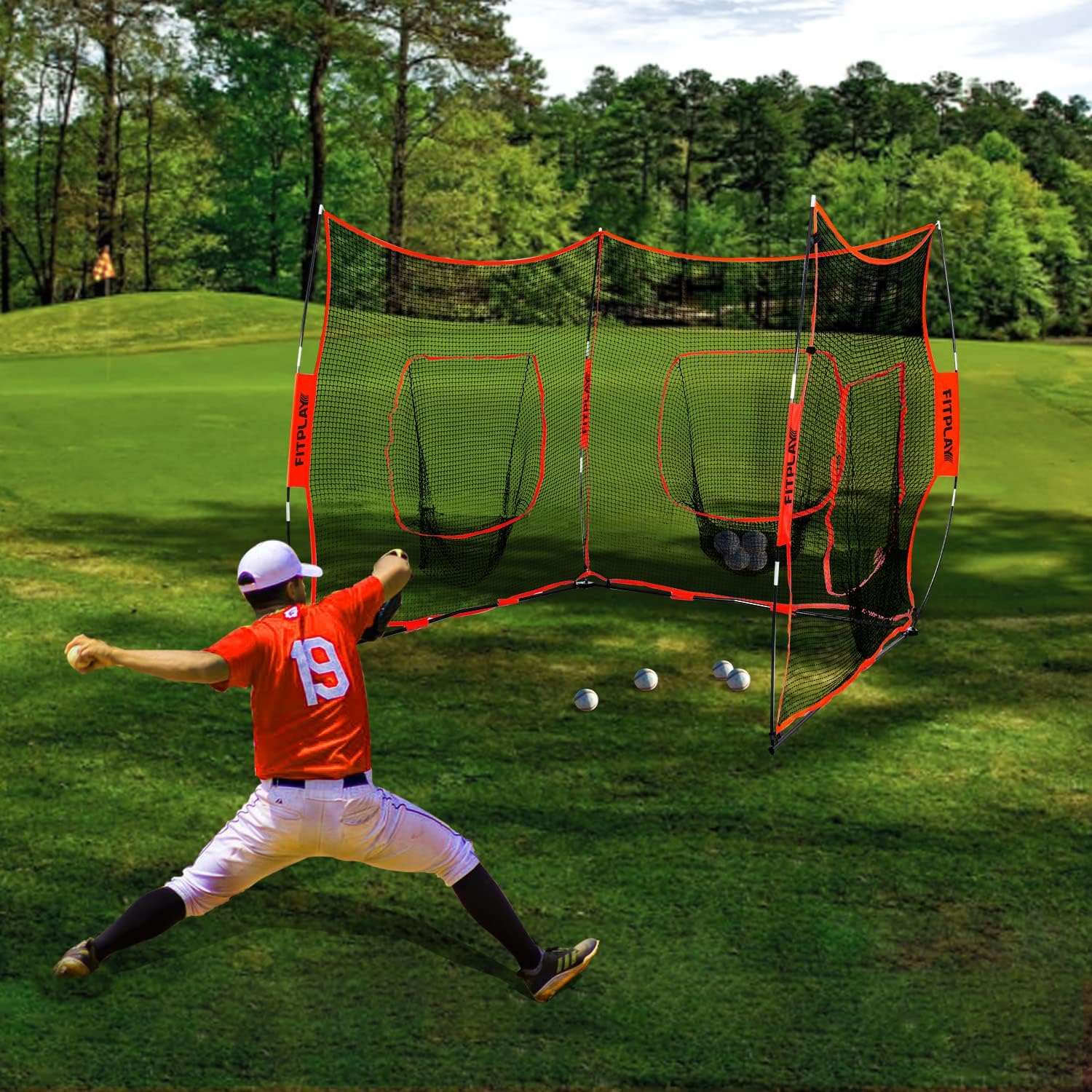 3 in 1 Baseball Softball Practice Net 7' x 7' Training Net F562