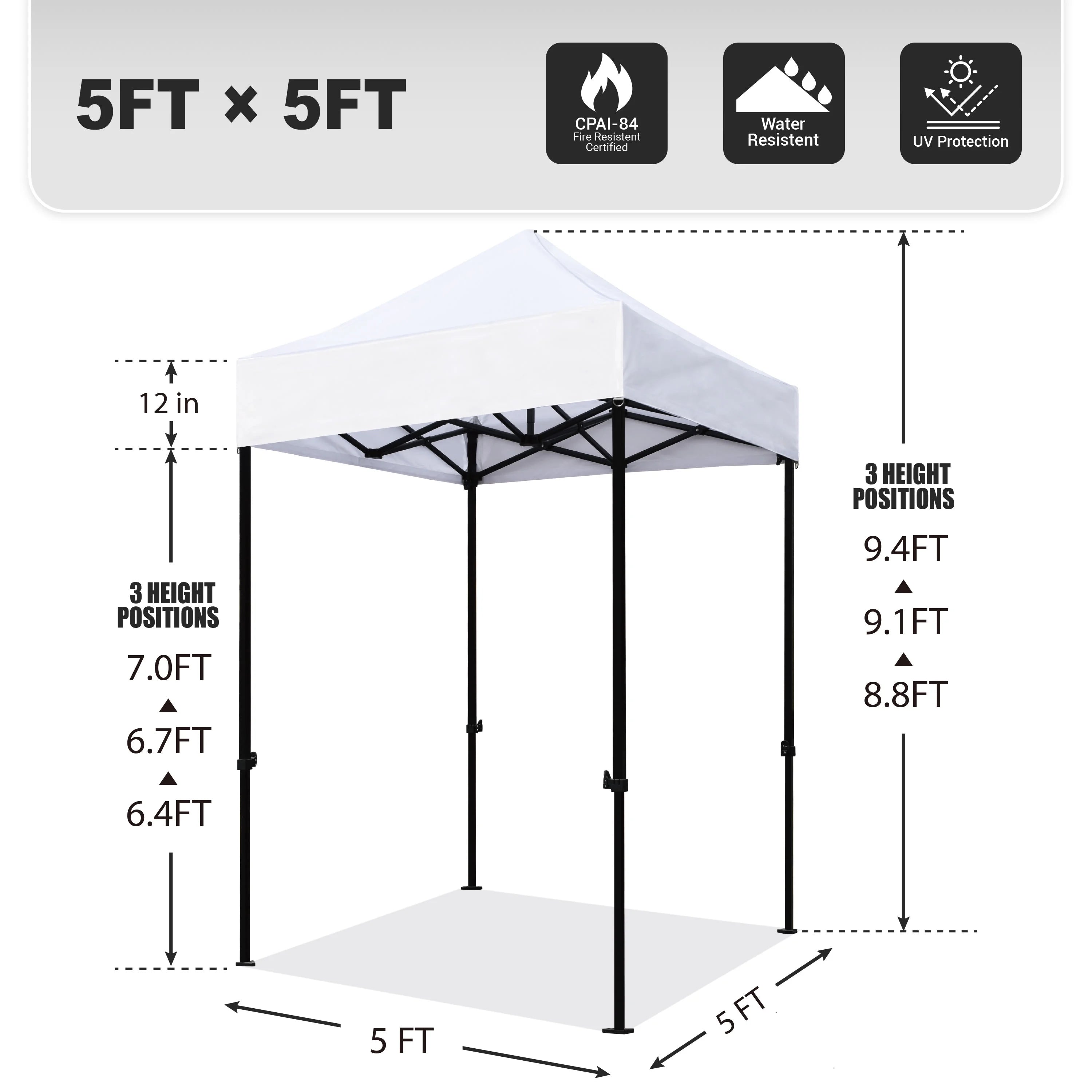 Coal 5x5 Pop up Canopy Tent S72493