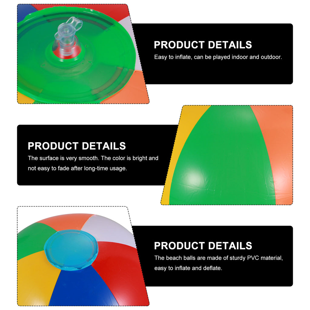 12 Pcs Inflatable Beach Balls Pool Toys W7259