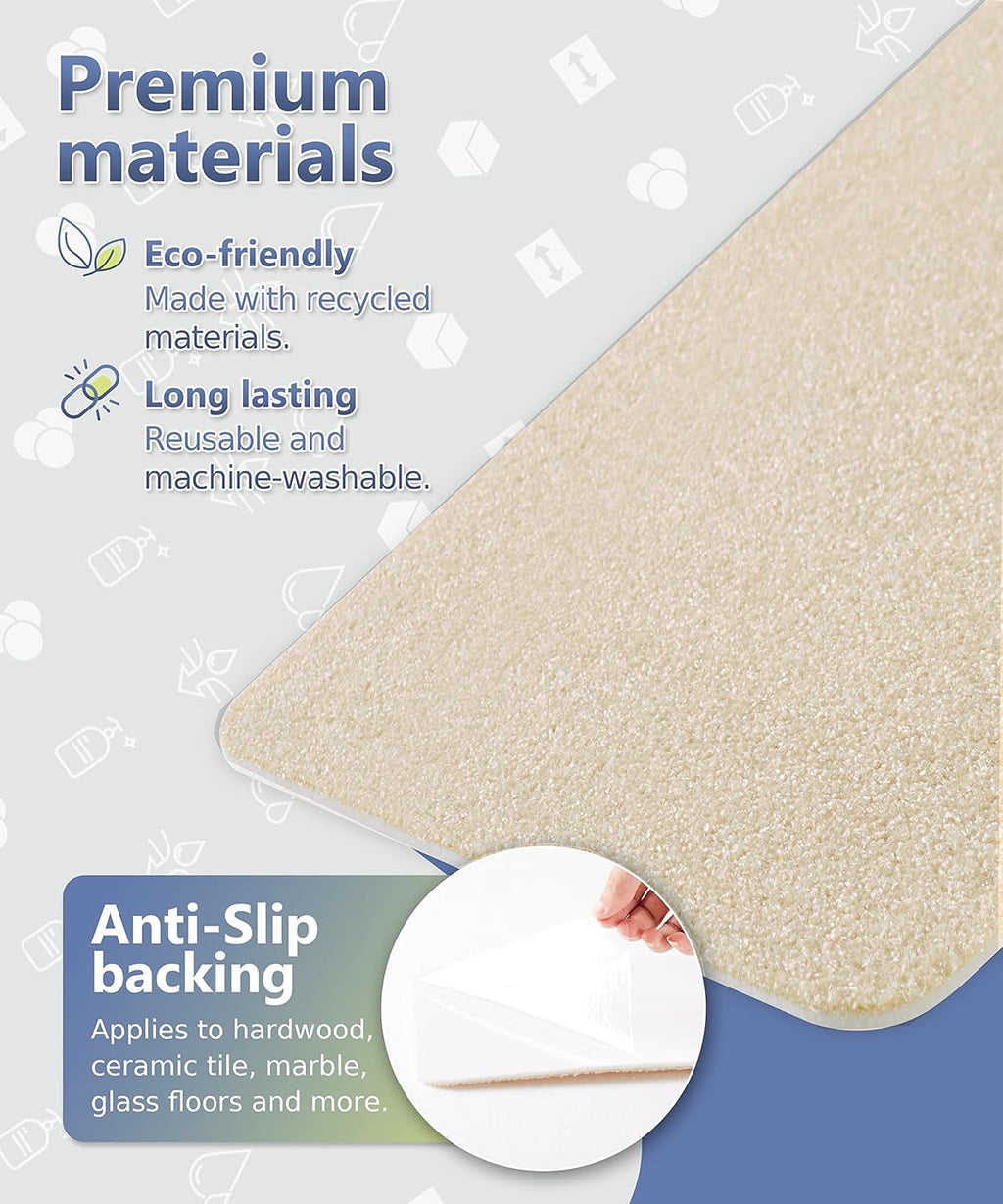 14 Pcs Beige Non Slip Stair Treads with TPE Backing D38543